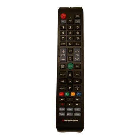 Programming Remote Control Brand Codes The following 4-digit codes are used when configuring the remote control. . Monster universal remote 2mnav0722b0bl manual